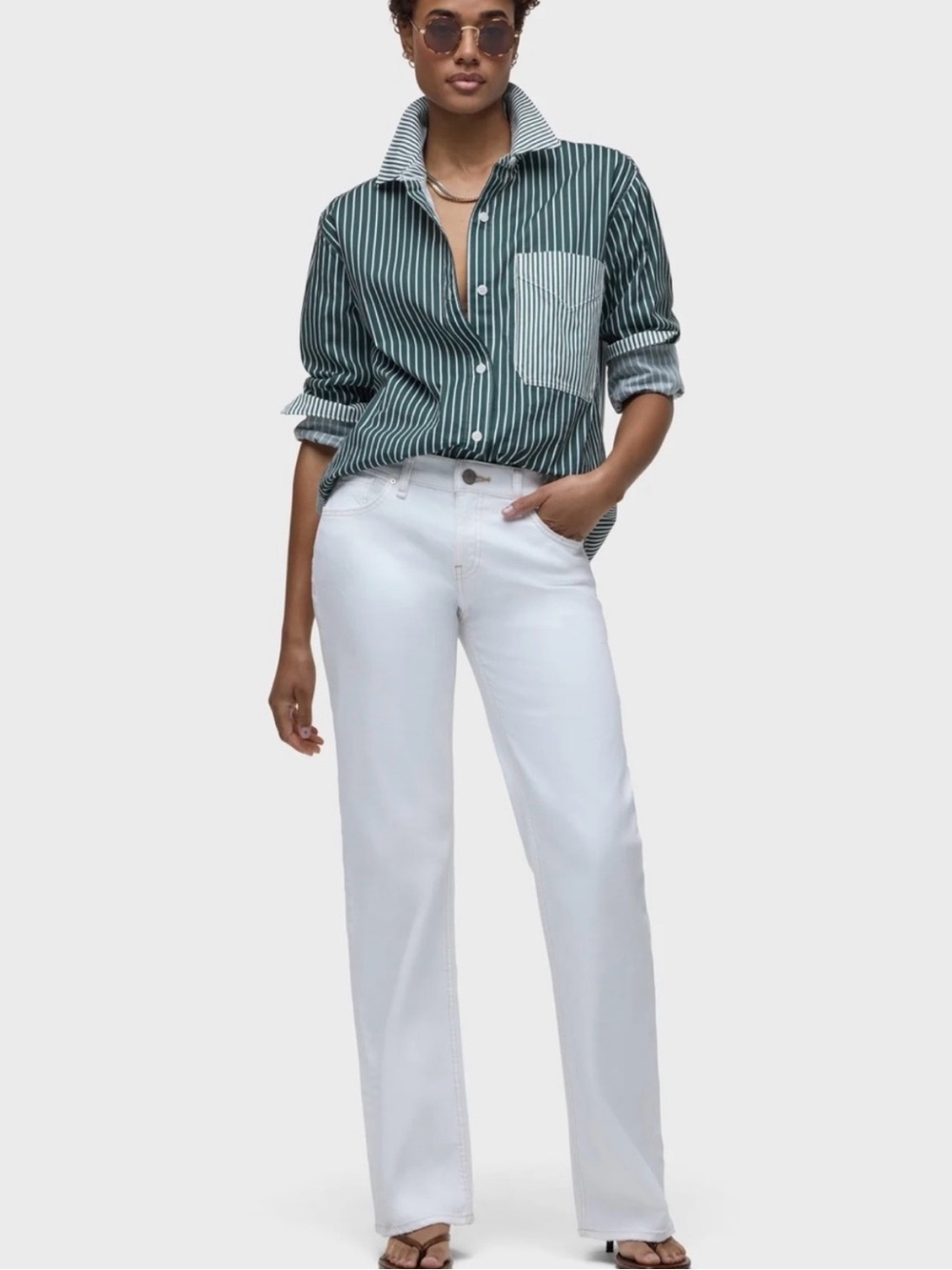 Hudson Kelli Low Rise Loose Straight Jeans in White